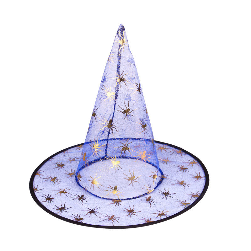 Halloween Themed Witch Hat with Decorative Patterns