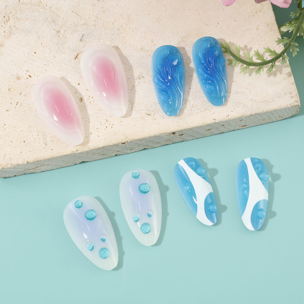 Acrylic Nail Set with Modern Aqua Designs Stornfield