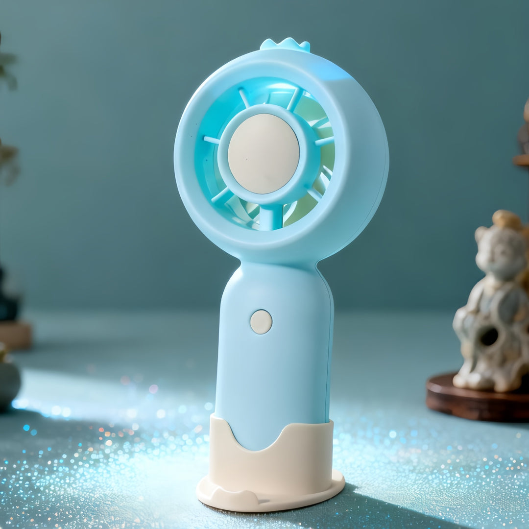 Ladies portable battery-operated fan with LED lighting Stornfield