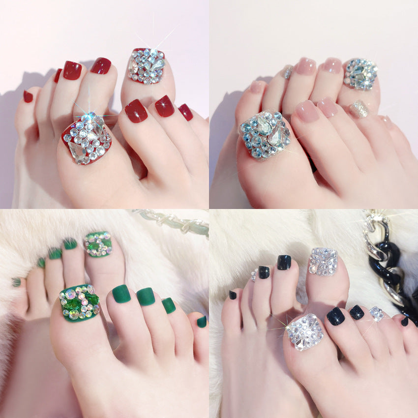 Decorative Rhinestone Press-On Toenail Set Stornfield