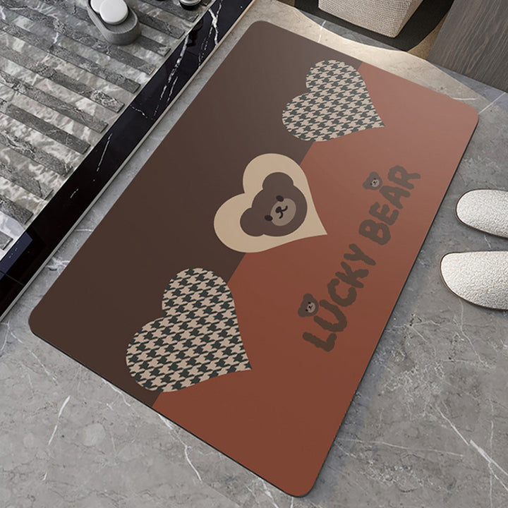 Playful Illustrated Bathroom Mat
