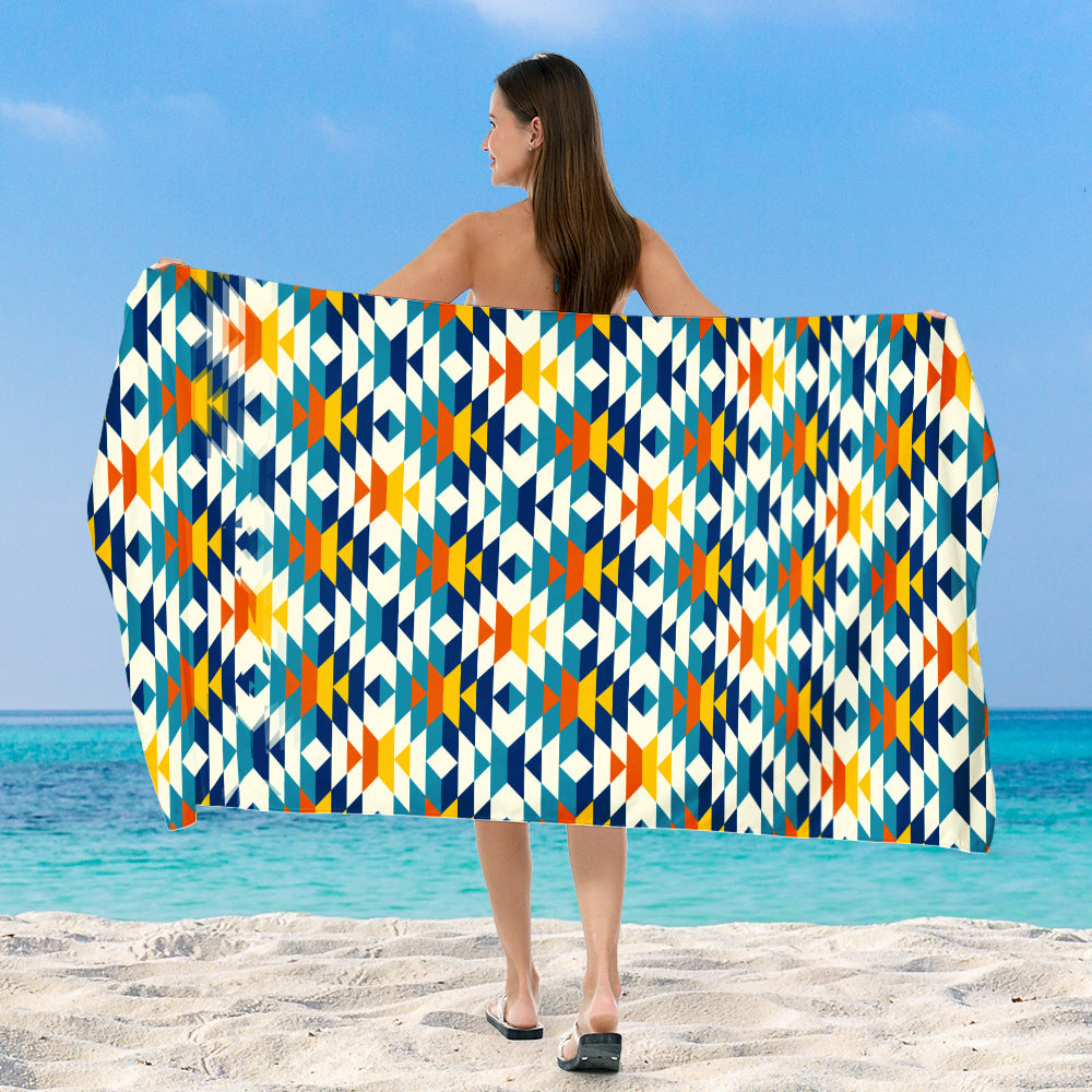 generously cut beach towel with elegant mosaic design Stornfield