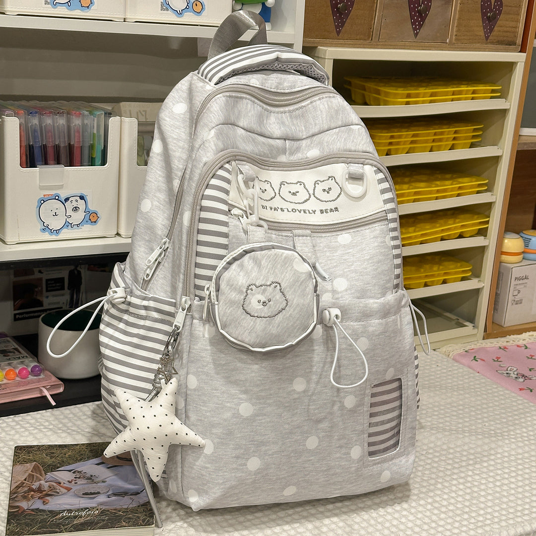 Multi-Pocket Star-Patterned Backpack Stornfield
