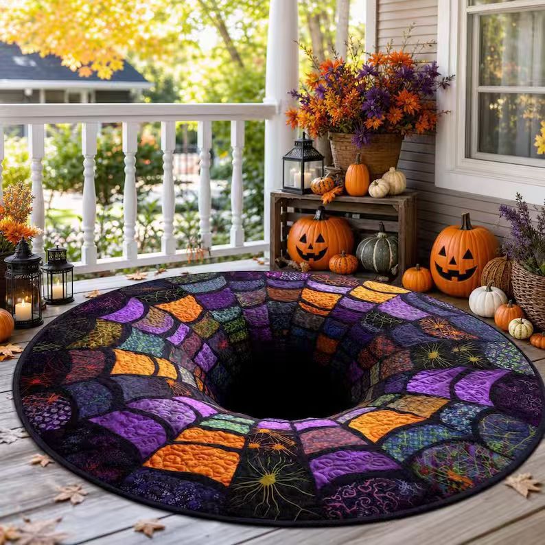 3D Pumpkin Themed Area Rug