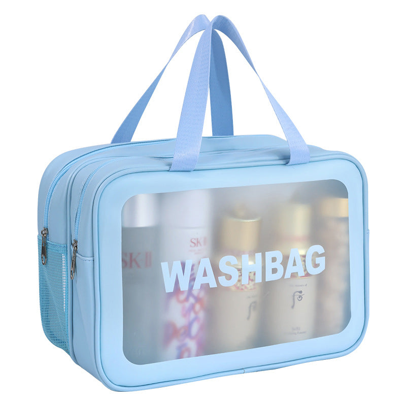 Cosmetic Transport Bag with Transparent Viewing Window and Versatile Compartment Design Stornfield