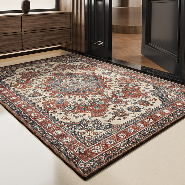 Vintage Floral Design Area Rug