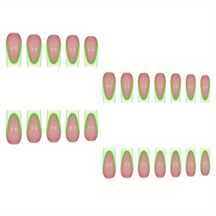 Neon French Tip Press-On Nails Stornfield