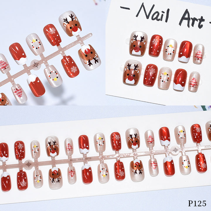 Holiday-Themed Press-On Nail Art Set Stornfield