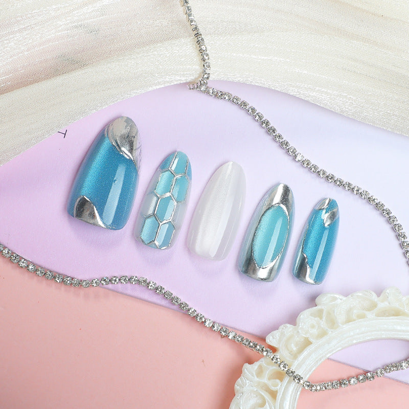 Elegant Metallic Press-On Nail Set