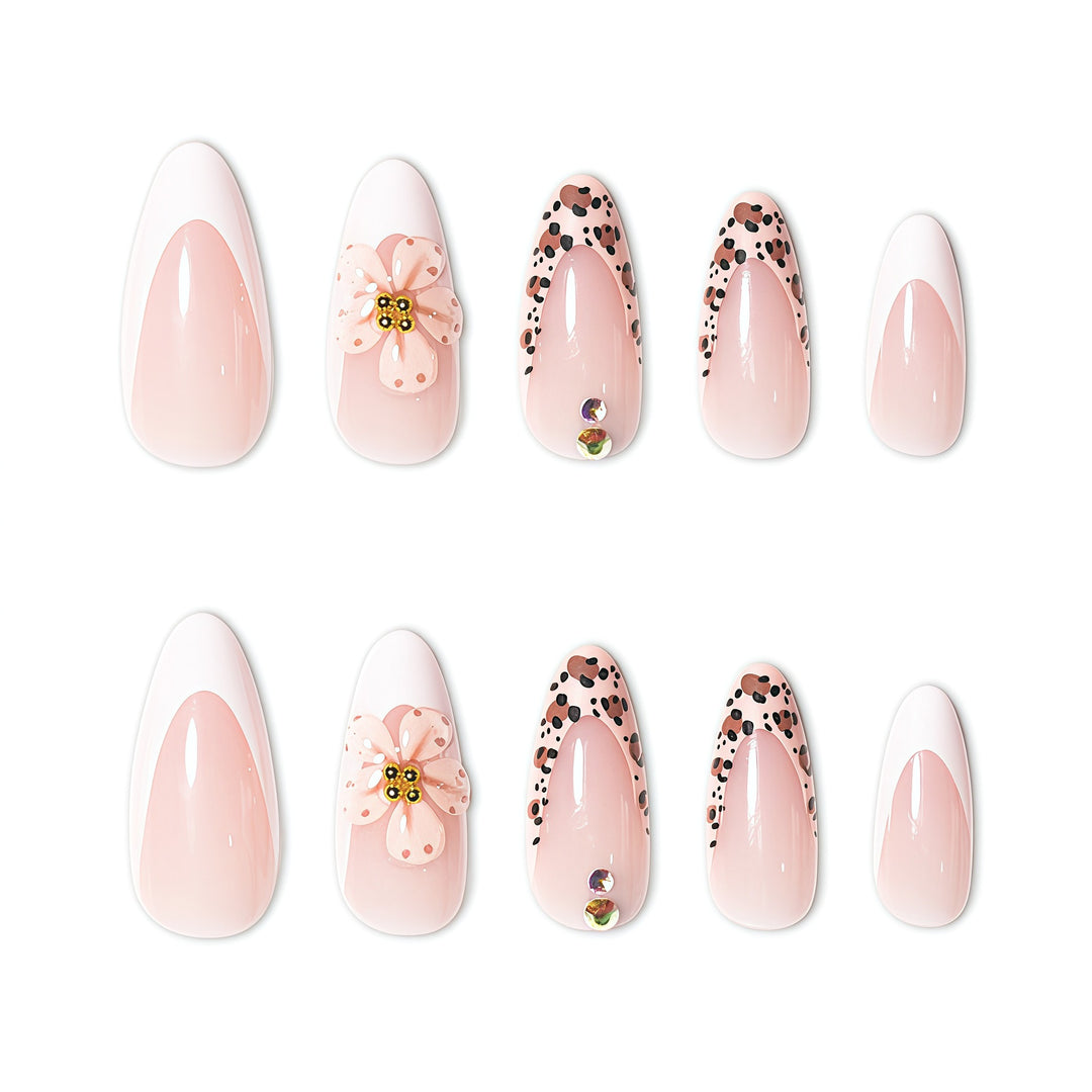 Elegant Floral Decor Press-On Nail Extensions Stornfield