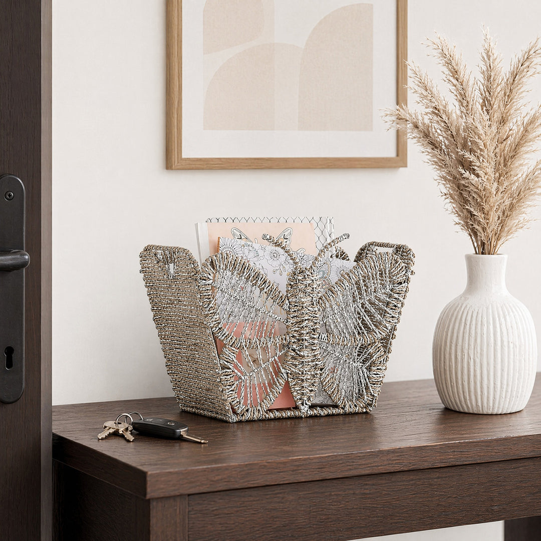 Decorative storage basket with butterfly design Stornfield
