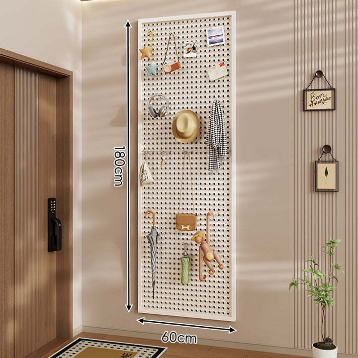 Wall-Mounted Perforated Pegboard Organizer Panel Large Square with Modular Hooks and Accessories