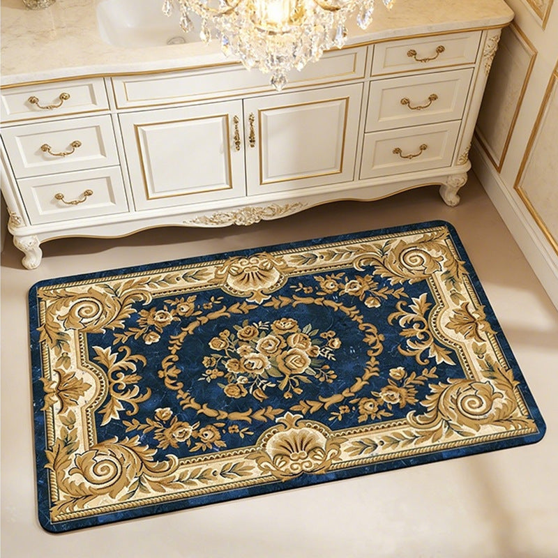 Elegant Vintage Floral Bath Mat Stornfield
