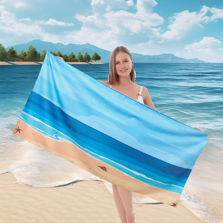 Ladies beach towel with maritime stripe pattern Stornfield