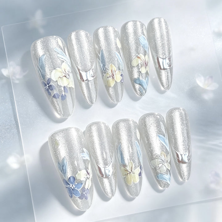 Glossy Elegant Floral Press-On Nail Collection