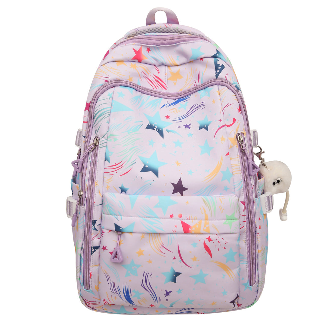 Backpack with Colorful Star Pattern and Innovative Storage Options Stornfield