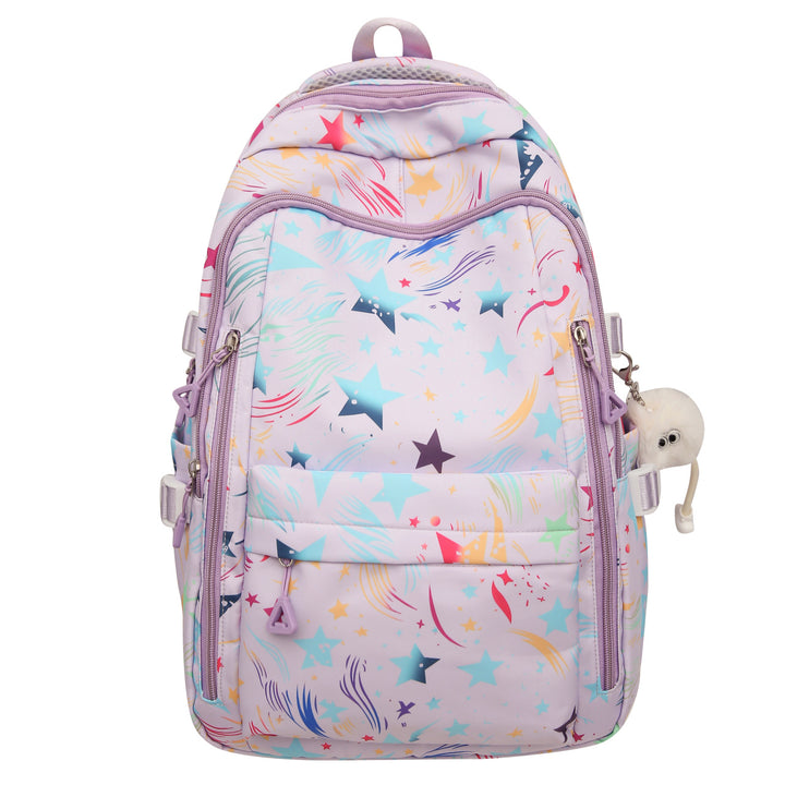 Backpack with Colorful Star Pattern and Innovative Storage Options Stornfield