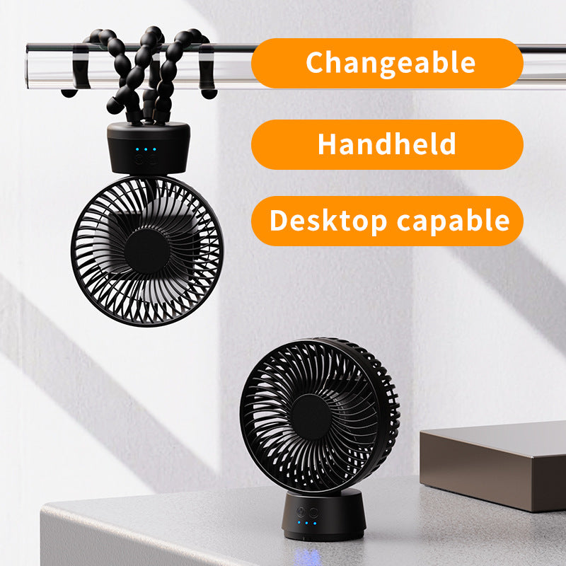 Unisex nan portable rechargeable desk fan with flexible tripod legs and quiet brushless motor Stornfield