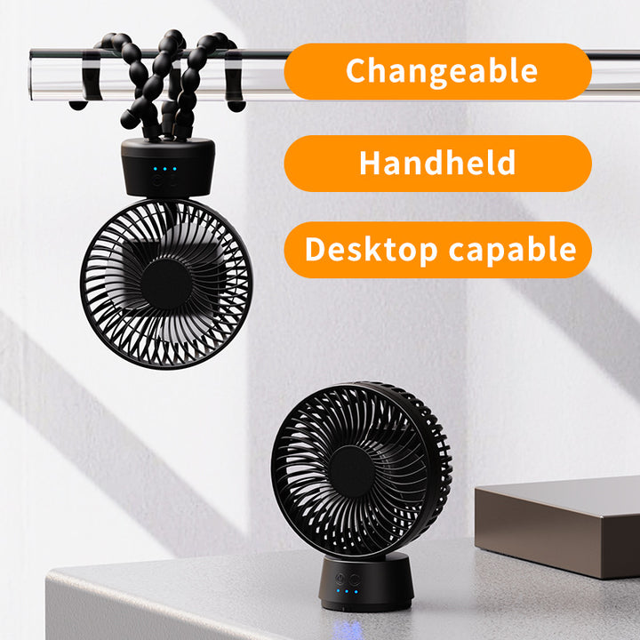 Unisex nan portable rechargeable desk fan with flexible tripod legs and quiet brushless motor Stornfield