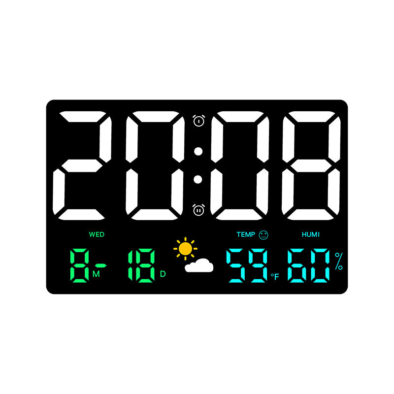 Digital wall decoration clock with temperature and humidity display Stornfield