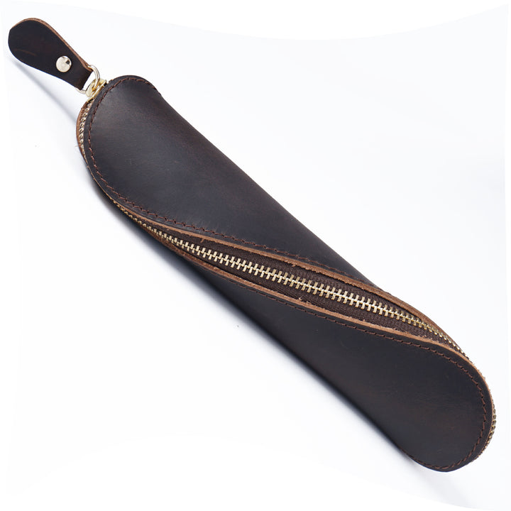 Leather Pencil Case with Zipper