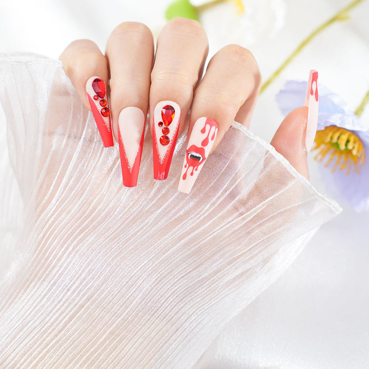 Artistic Stiletto Press-On Nail Set with Rhinestones Stornfield