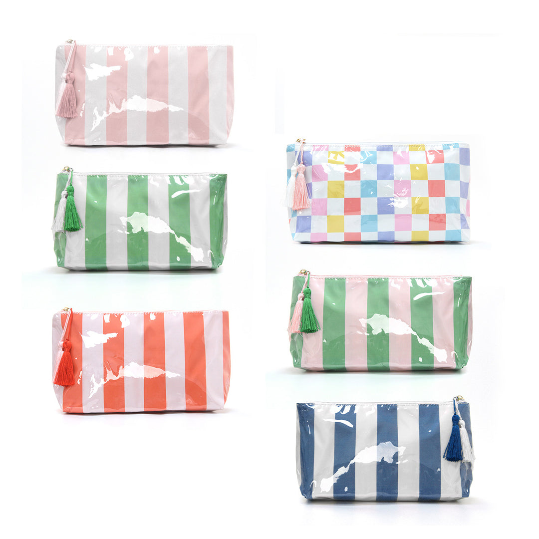 Cosmetic storage bag with water-repellent surface and tassel detail Stornfield