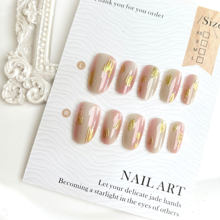 Elegant Glittery Press-On Nail Art Set