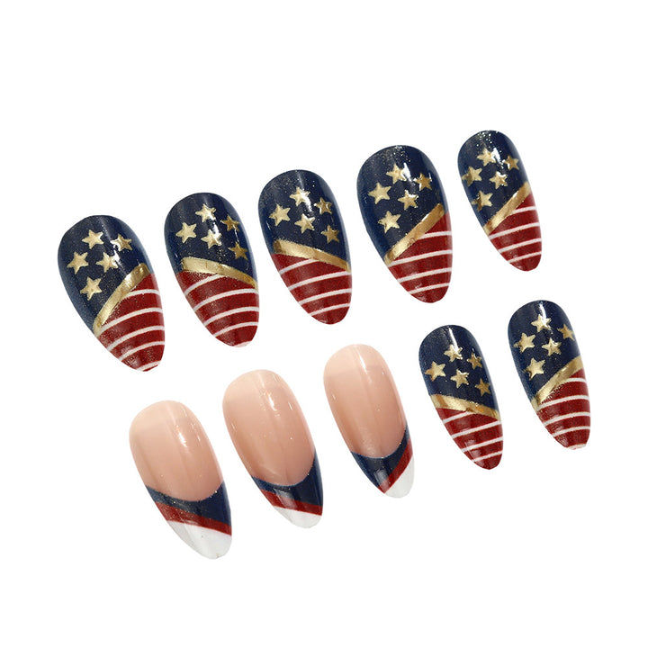 Artful nail tips in patriotic design Stornfield