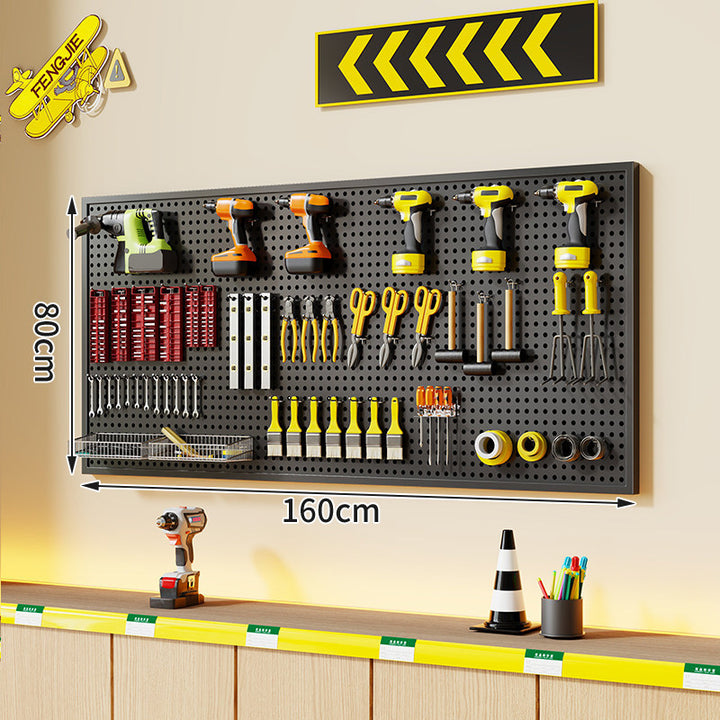 Large Rectangle Wall-Mounted Perforated Metal Pegboard Tool Storage Panel
