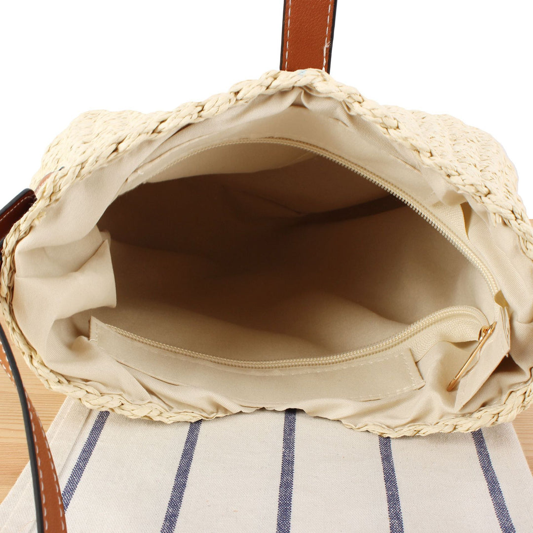 Braided shoulder bag with elegant leather accents Stornfield