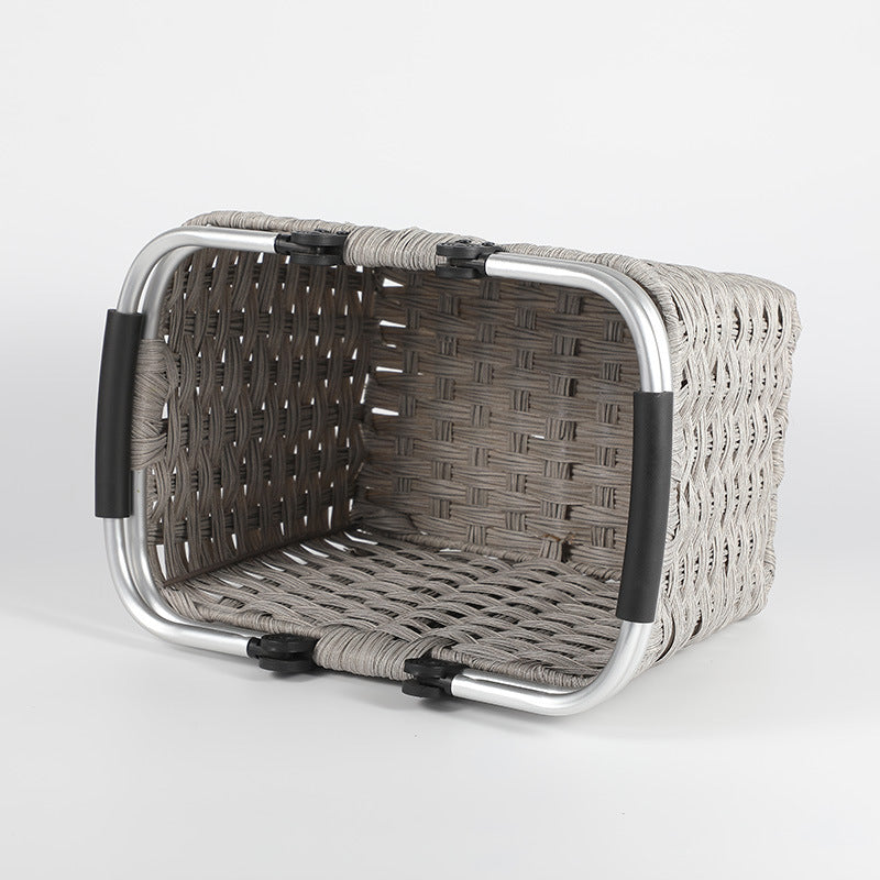 Women's Portable Shopping Basket with Aluminum Handle Stornfield