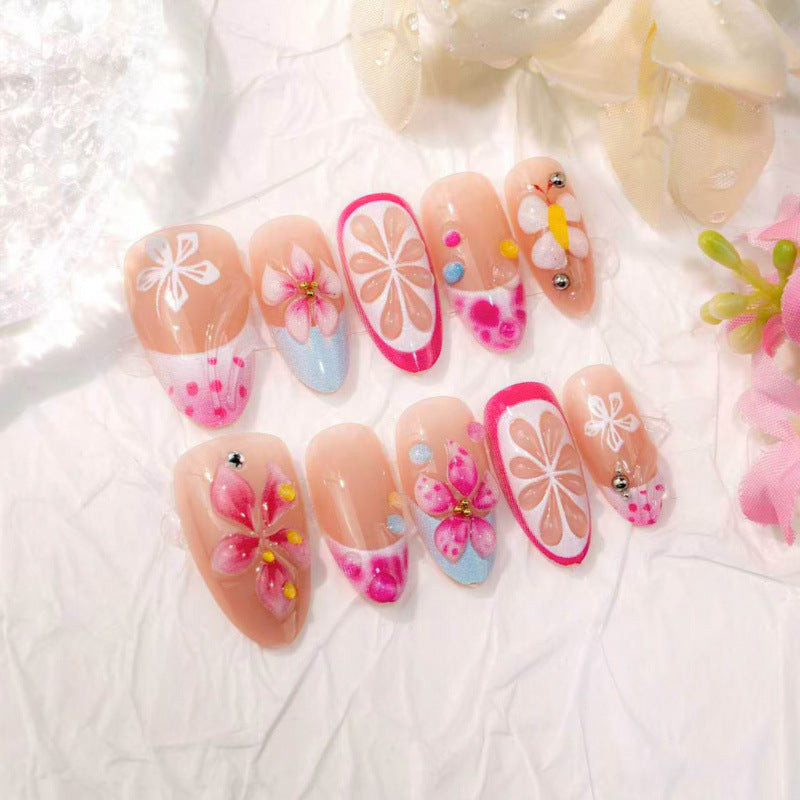 Premium Floral Design Press-On Nails