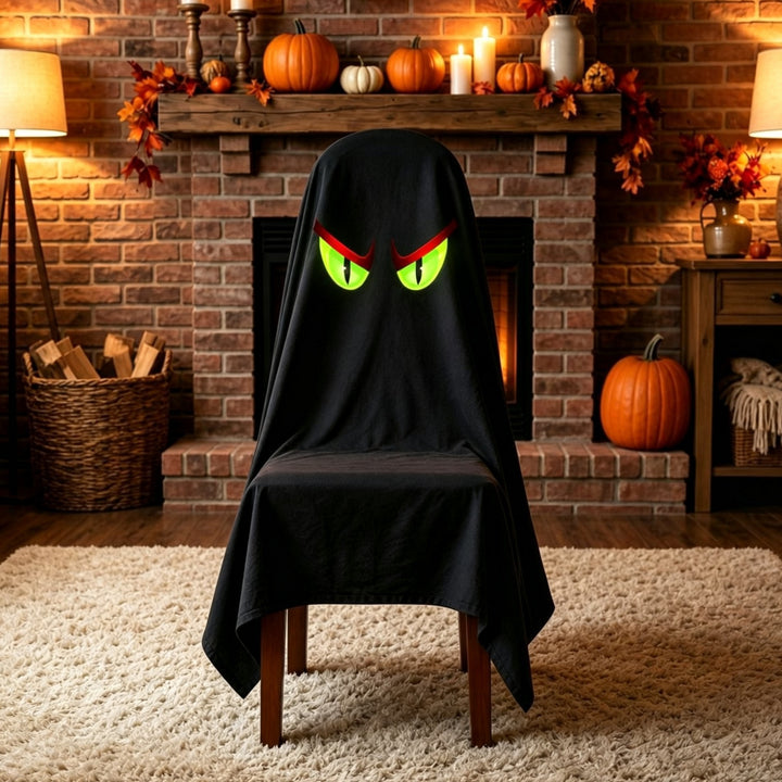 Ghost Throw Costume with Sewn-On Eyes and Bow Appliqué