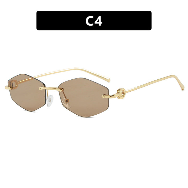 Women's fashionable sunglasses with hexagonal frame and luxurious accents Stornfield