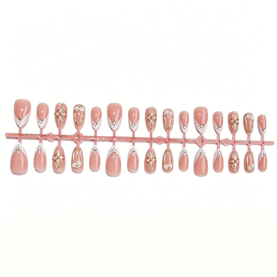 Elegant Floral Accent Press-On Nails Stornfield