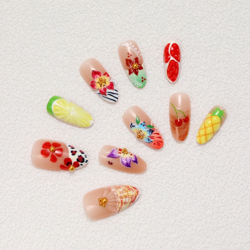 Flower Motif Artificial Nails Stornfield