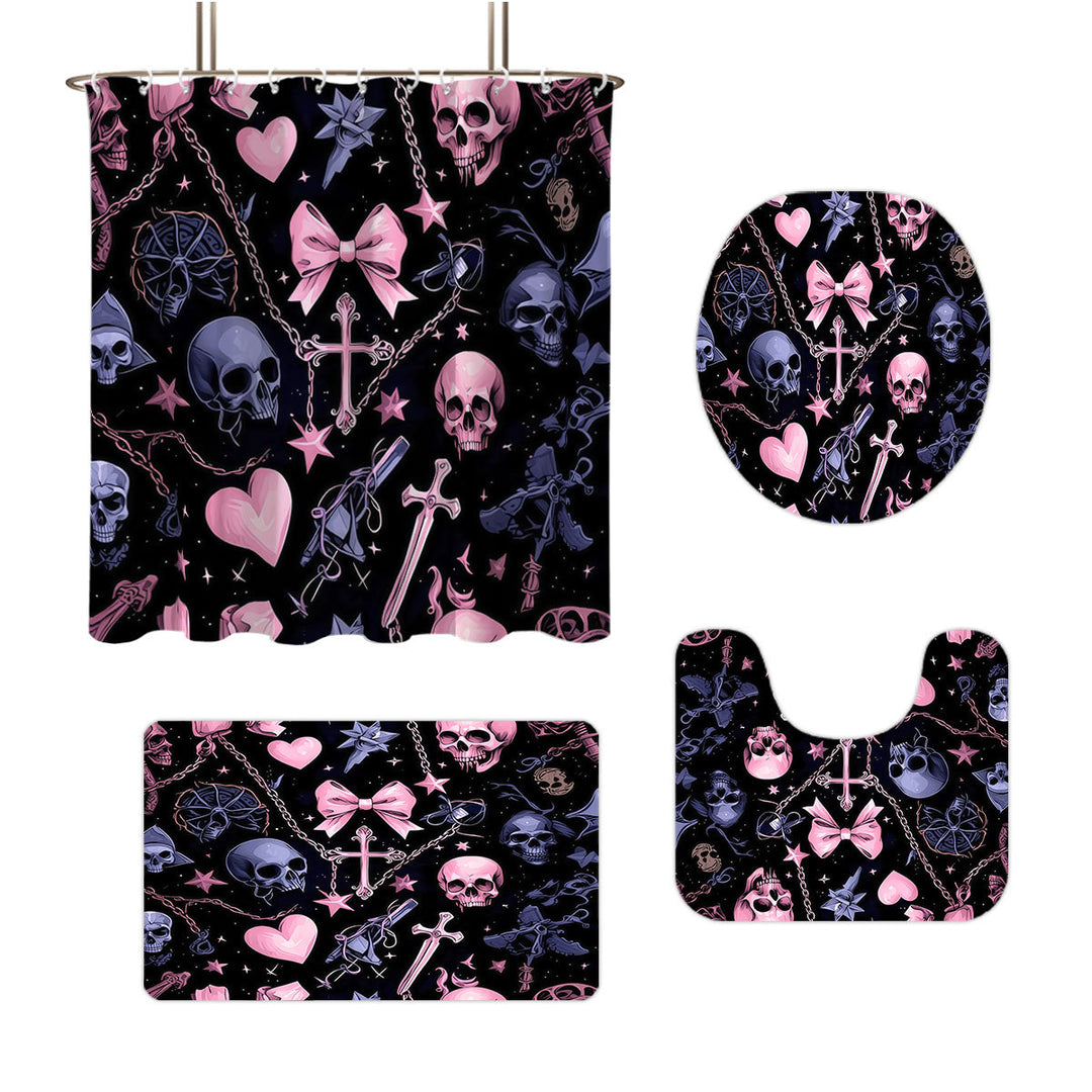 Artistic Skull and Floral Themed Bathroom Set Stornfield