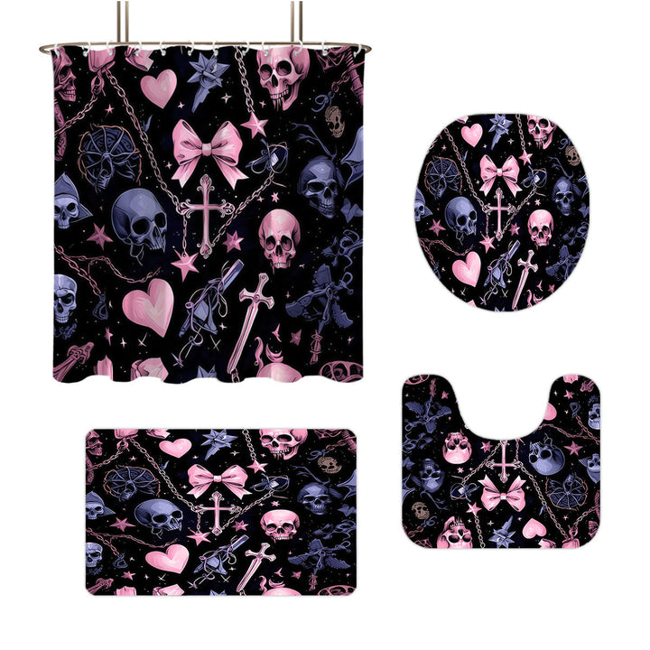 Artistic Skull and Floral Themed Bathroom Set Stornfield