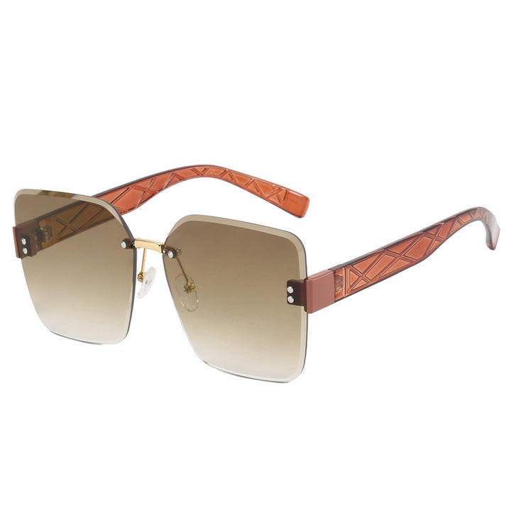 Women oversized square sunglasses with fashionable decor Stornfield