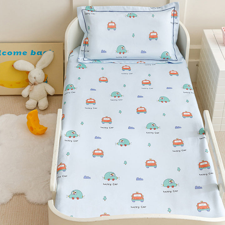 Toddler Breathable Cotton Percale Bunny Print Bed Linen Set
