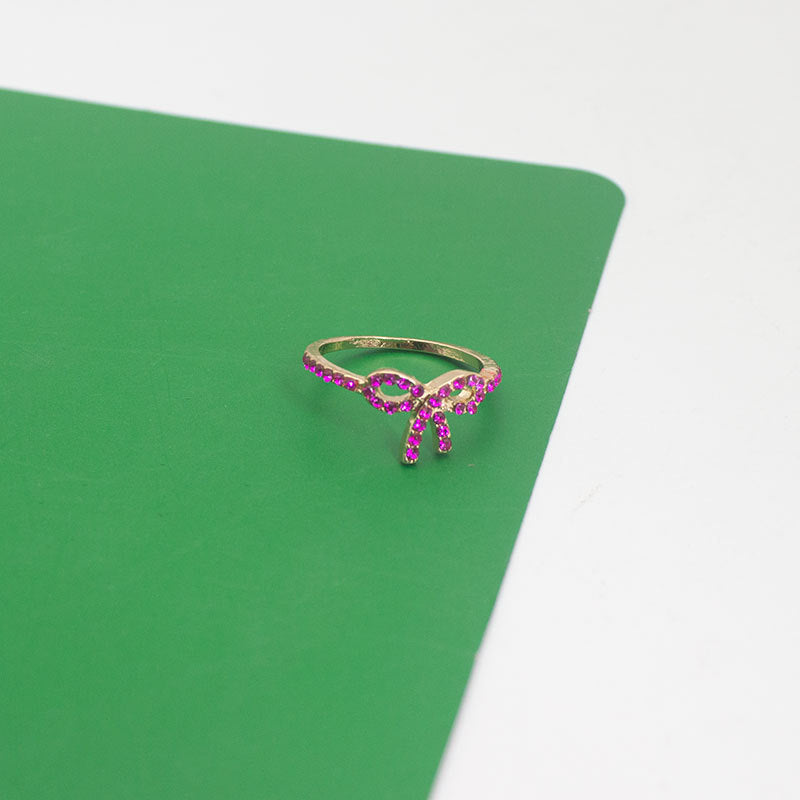 Bow-Designed Stone-Embellished Ring Stornfield