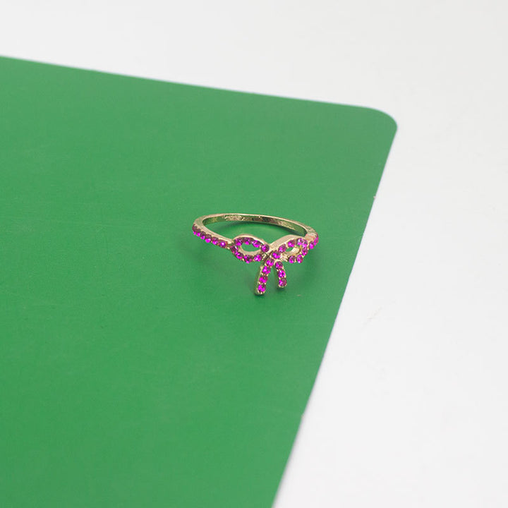 Bow-Designed Stone-Embellished Ring Stornfield