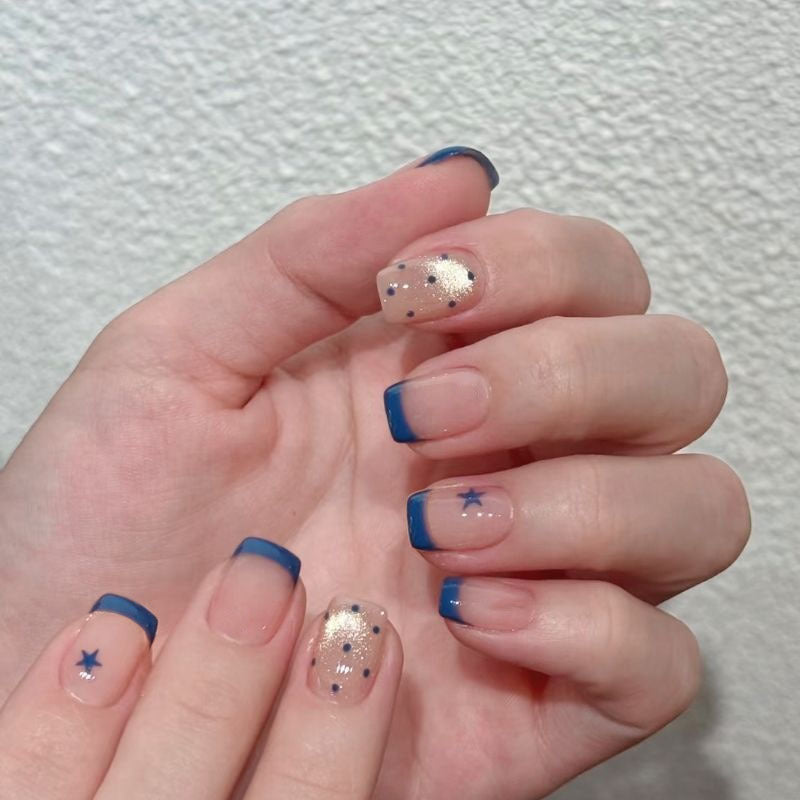 Elegant French Tip Press-On Nail Set Stornfield
