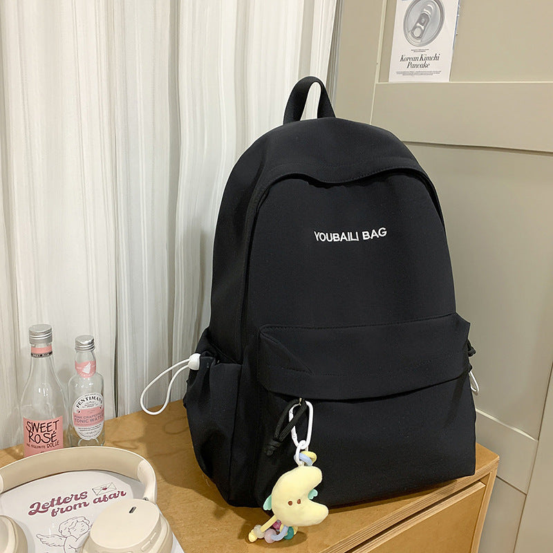 Lightweight Casual Backpack with Decorative Keychain Stornfield