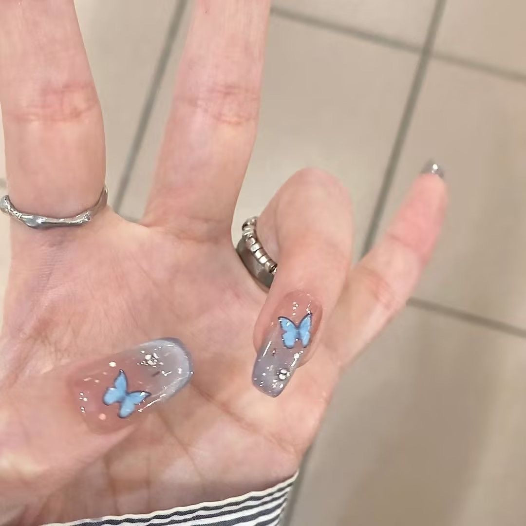 Artistic Butterfly Design Press-On Nails