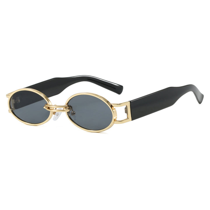 Women oval-shaped sunglasses with golden accents and stylish frame Stornfield