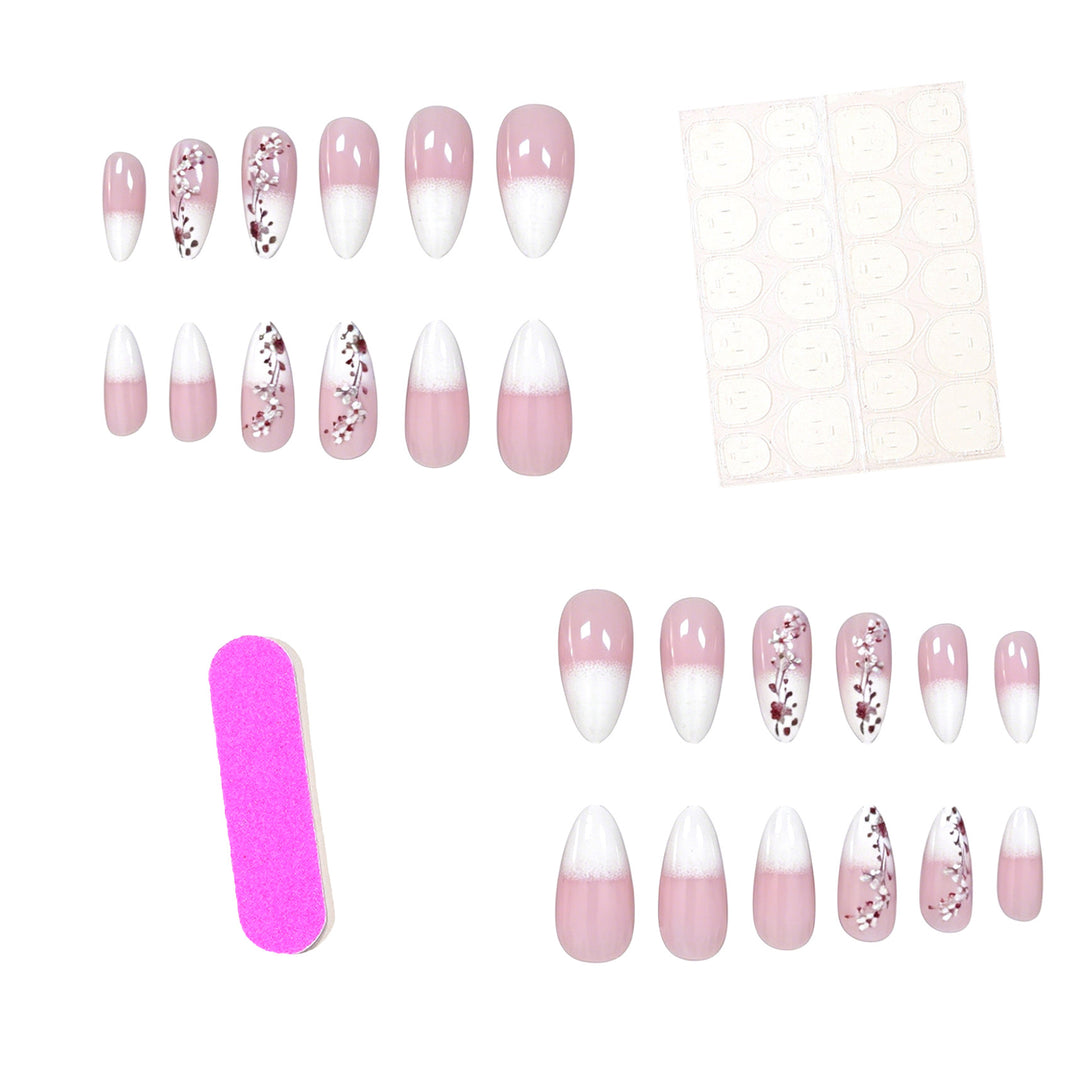 Elegant Floral Acrylic Nail Enhancements Stornfield 1789916018