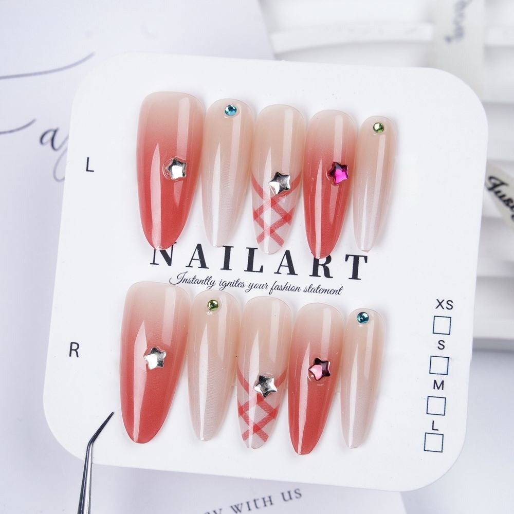 Butterfly-Inspired Stiletto Press-On Nails