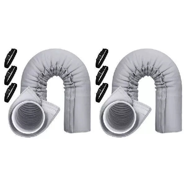 Unisex One Size Insulated Accordion-Style Portable Air Conditioner Exhaust Hose Extension with Protective Cover and Snap Button Clips Stornfield